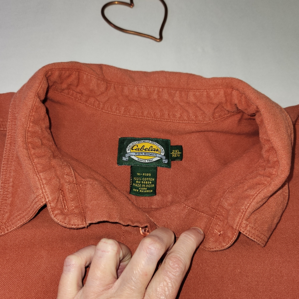 ⭐️Cabela’s Women’s Button-Up Shirt – Rustic Orange | Size 2XL 🌵 - Picture 2 of 7